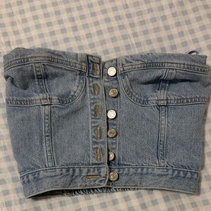 Zara Light Blue Denim Top